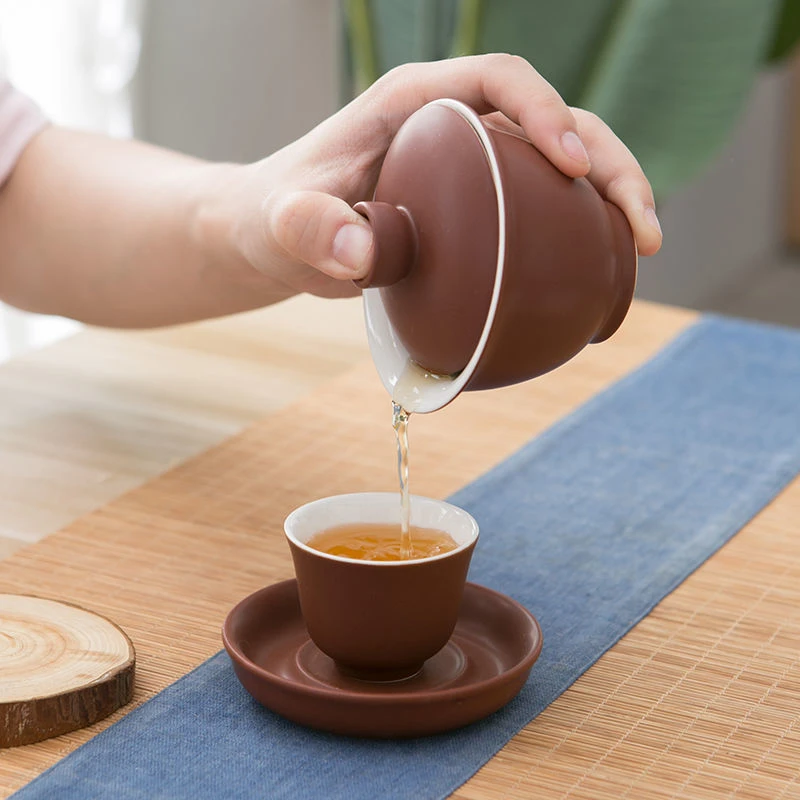 朱泥功夫茶杯可养品茗杯 高温陶瓷不裂釉泡茶功夫茶具紫砂主人杯