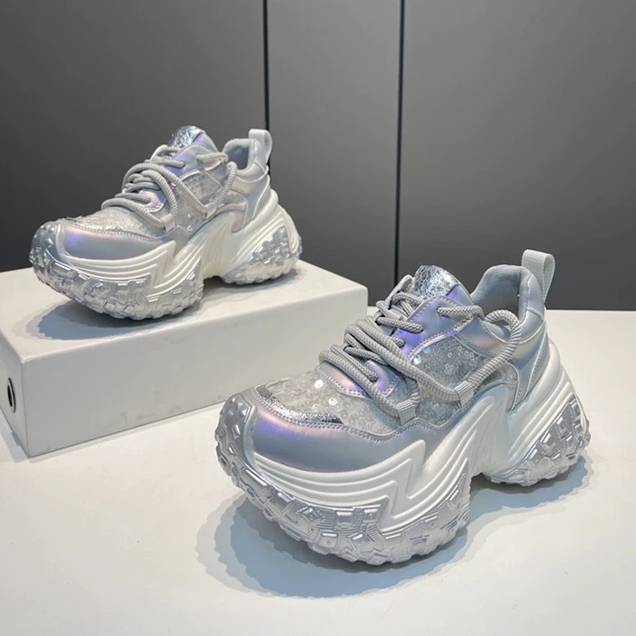 8686春秋季时尚老爹鞋潮流百搭系带厚底内增高ins牛皮老爹鞋网红