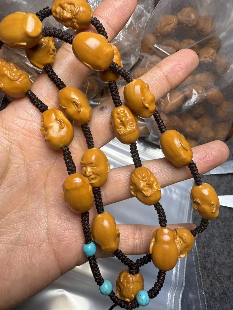 橄榄核雕十八罗汉脖挂男女士文玩脖挂