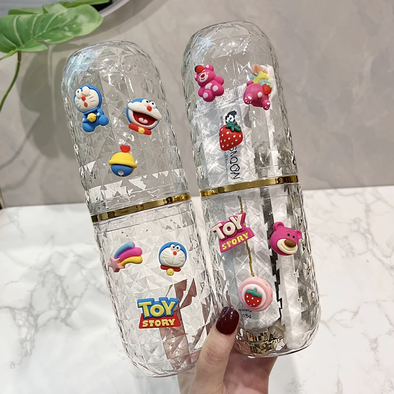 儿童旅行洗漱套装可爱卡通牙刷牙膏收纳盒旅行牙具便携式刷牙杯子