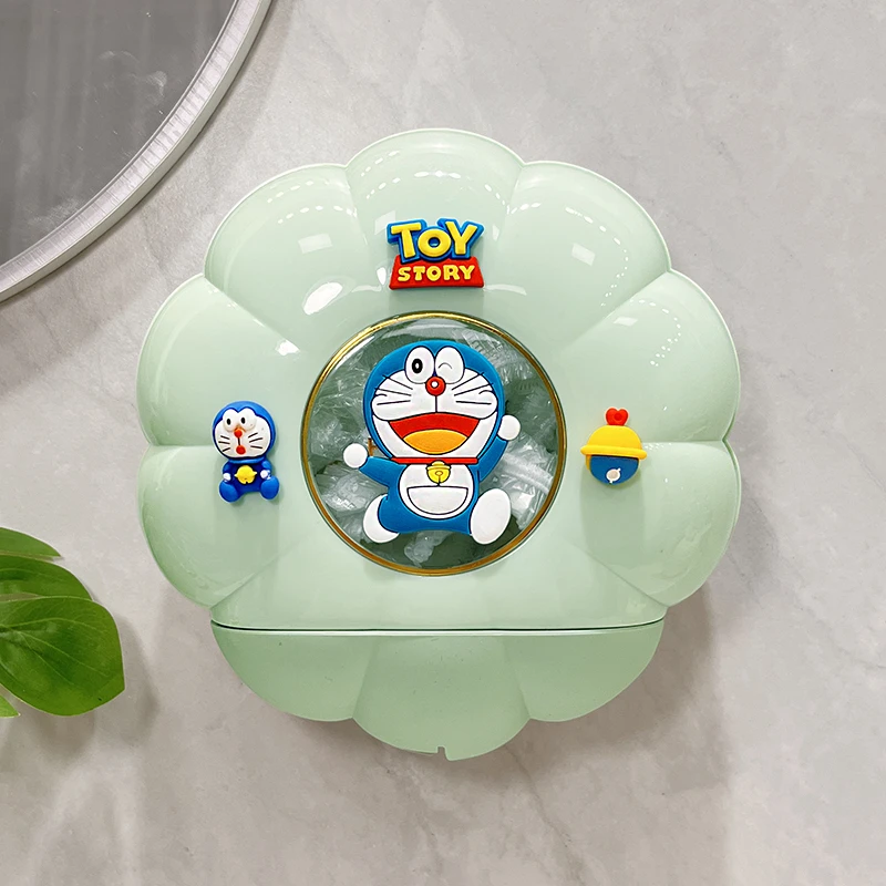 家用厨房一次性保鲜膜套收纳盒可爱卡通壁挂式免打孔保鲜袋罩盒子