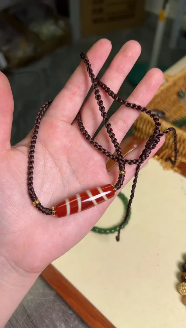 【闪购商品】玛瑙/玉髓项链未镶嵌红肉曜石玛瑙珠项链[338]