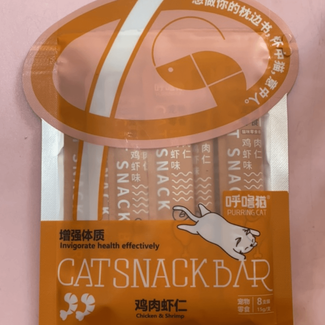 【老姑甄选】呼噜猫猫咪零食肉条8支装休闲虾味开袋产品