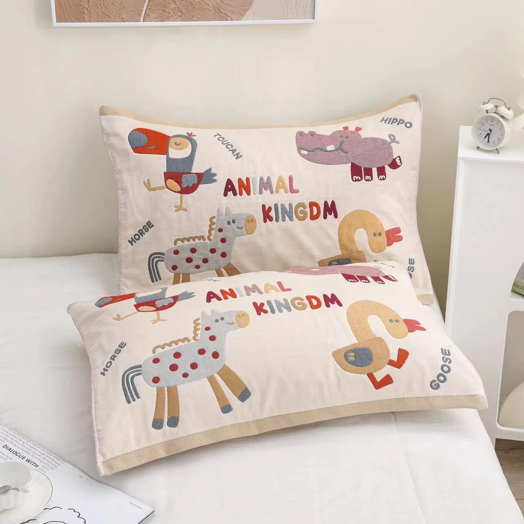 枕巾十层加厚一对裝吸汗透气紗布成人枕头巾不掉毛78*53