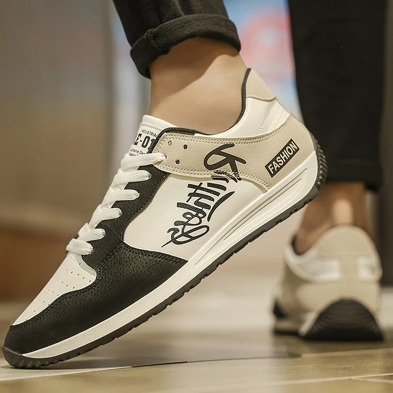 阿甘男鞋冬季2023新款防滑运动跑步鞋青少年皮面休闲板鞋百搭潮鞋