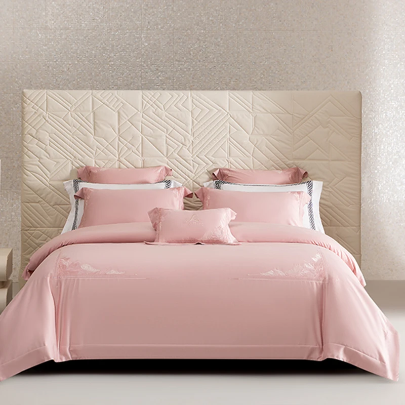 2024秋冬新品100支兰精天丝磨毛绣花四件套莱赛尔天丝柔软舒适