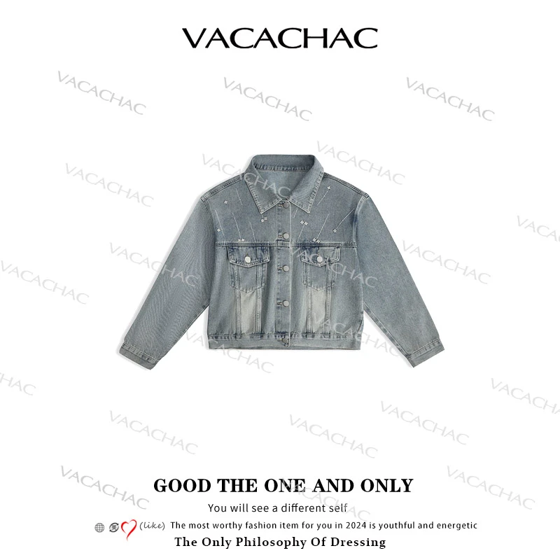 【流星雨】美式复古牛仔外套1690