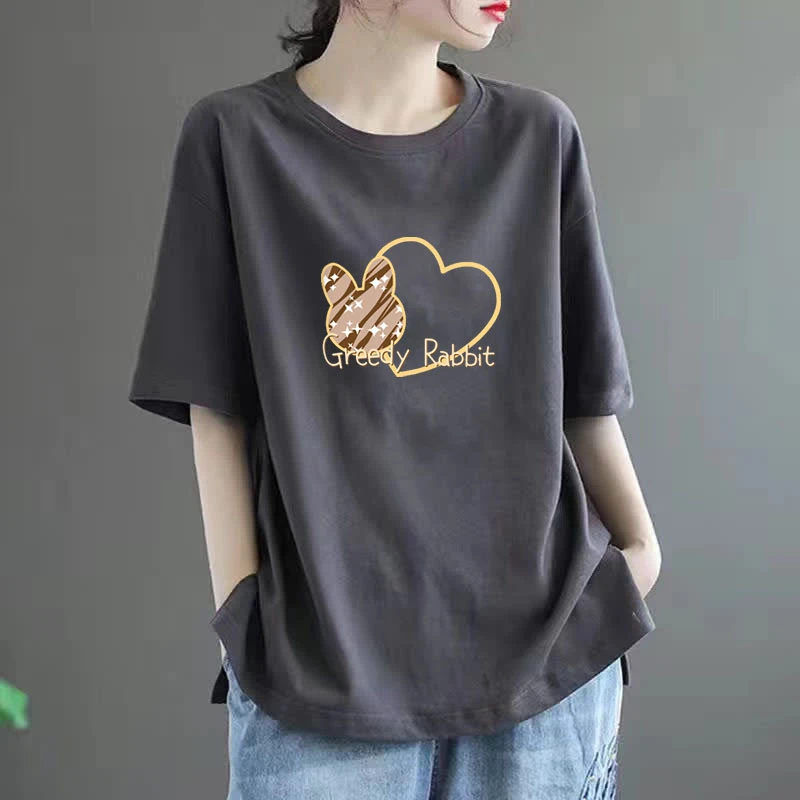 【送运费险】100%棉短袖T恤女夏纯棉大码女装200斤宽松百搭半袖上衣