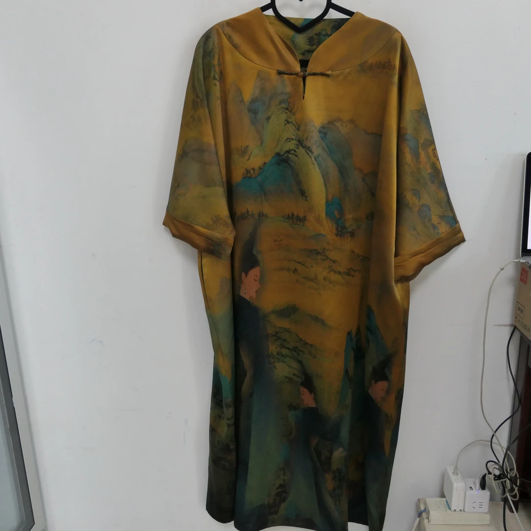 LG-qz5830（福利）香云纱江山美人图连衣裙