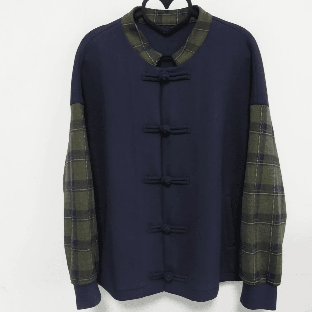 AB-81068中国风立领秋款毛棉混制外套