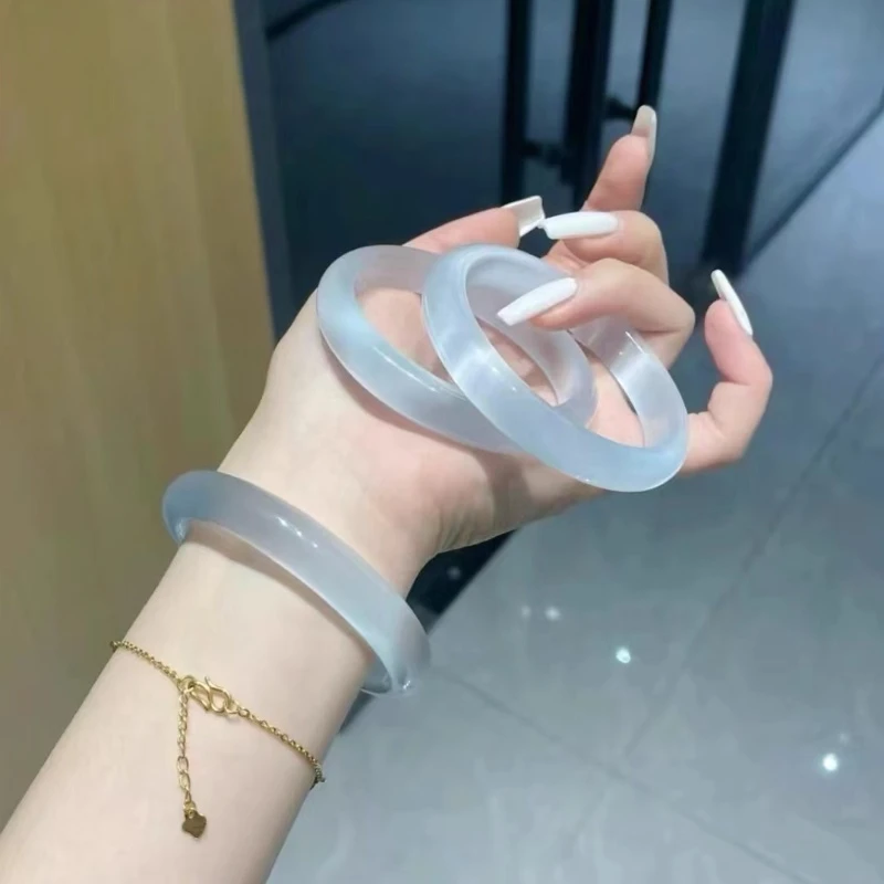 非金属玻璃手镯 冰蓝【冰蓝琉璃手镯正圈】多样性发一以直播间为准