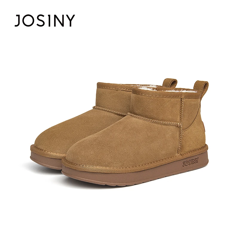 卓诗尼平底舒适保暖厚绒雪地靴女2024年冬季新款经典百搭雪地靴