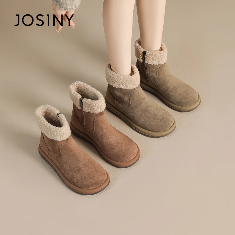 卓诗尼短款雪地靴女2024加绒新款保暖毛毛平底可爱402A64496