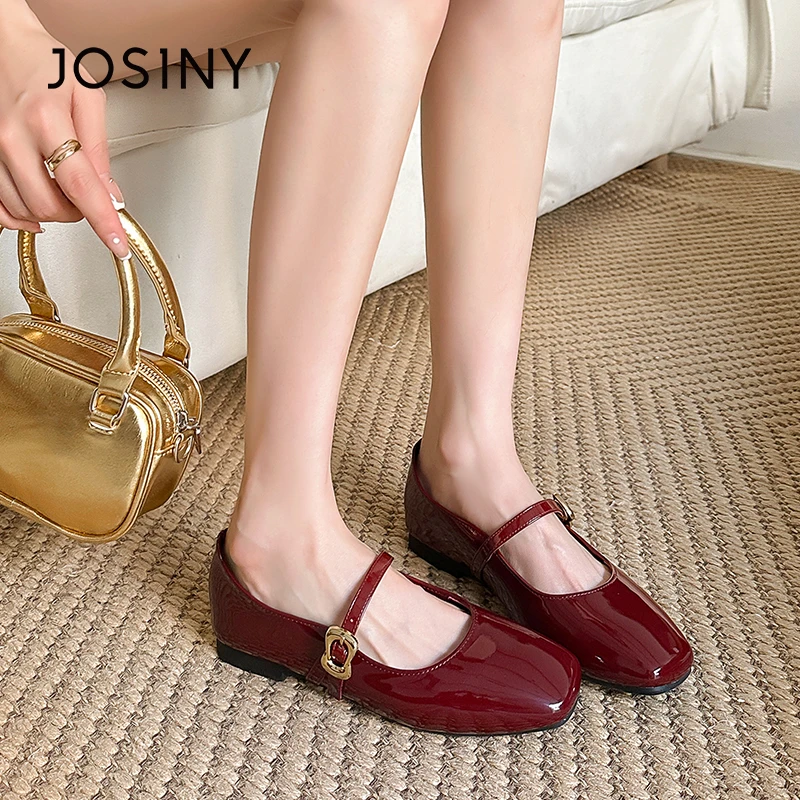 卓诗尼法式玛丽珍鞋2025新款复古时尚百搭方头浅口粗跟软底低跟