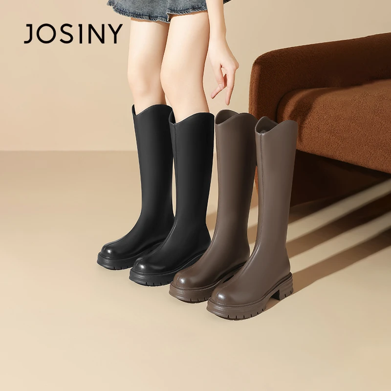 JOSINY/卓诗尼骑士靴厚底高筒靴小个子女靴时尚百搭461A81564