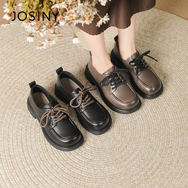 卓诗尼英伦小皮鞋2024春jk单鞋百搭复古厚底女鞋乐福鞋491A21061