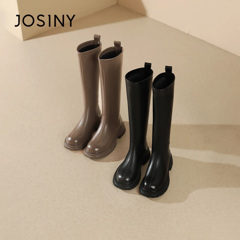 卓诗尼2023年冬小个子显瘦弹力靴女120-140斤微胖长筒靴351S88364