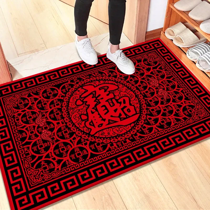 家居日用60*100cm门垫喜庆家用防滑入户门垫门厅玄关地毯卫生间