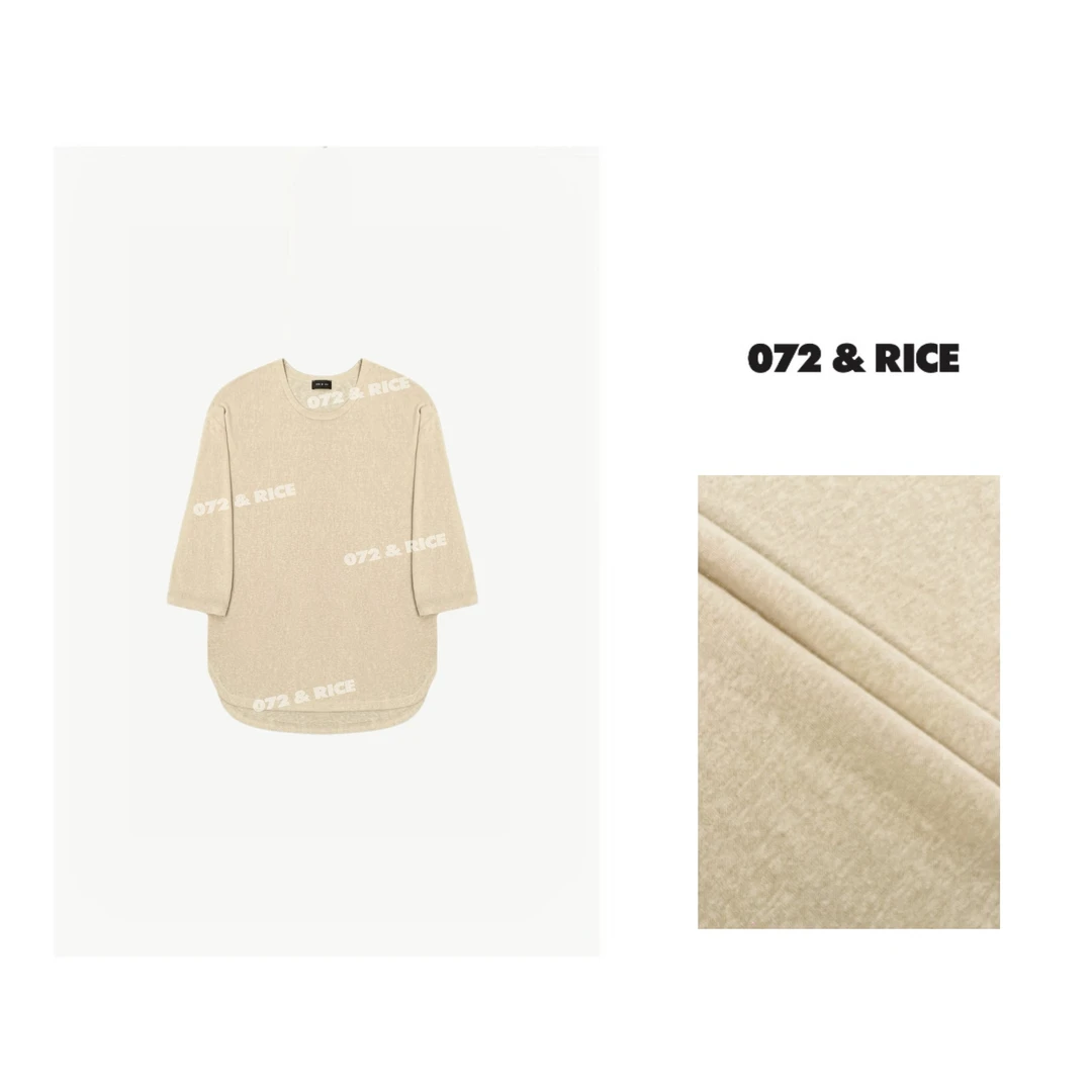 072 & RICE【麦子】夏季休闲U领半袖T恤 24W121Z*