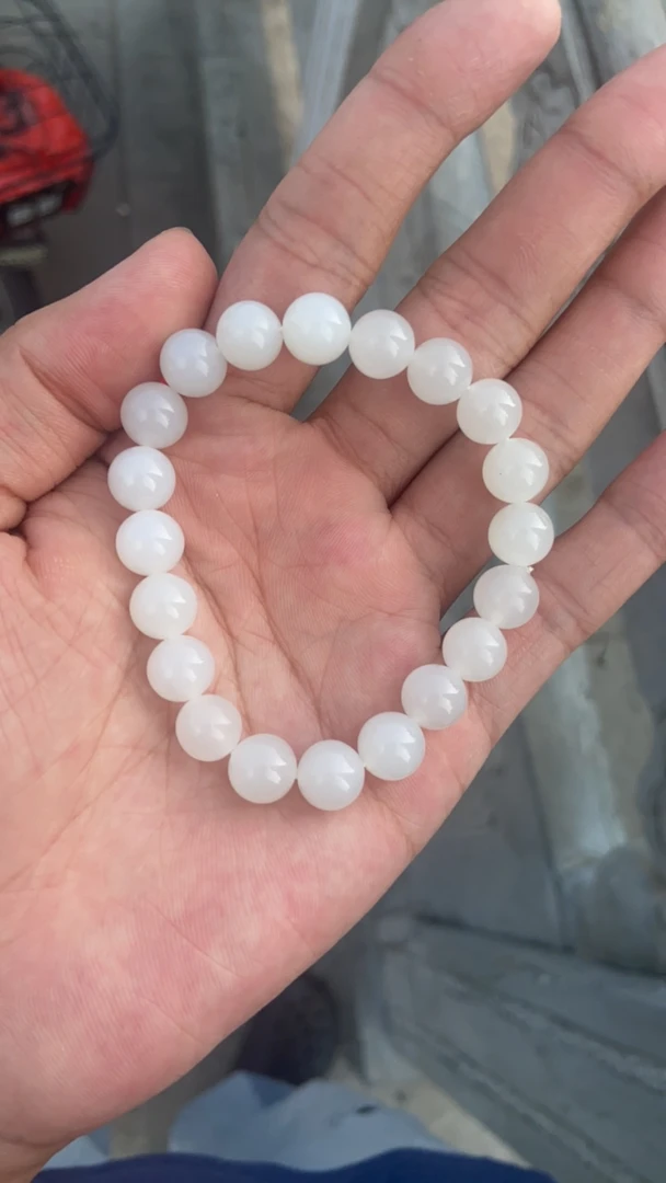 和田玉羊脂白玉手串约10mm