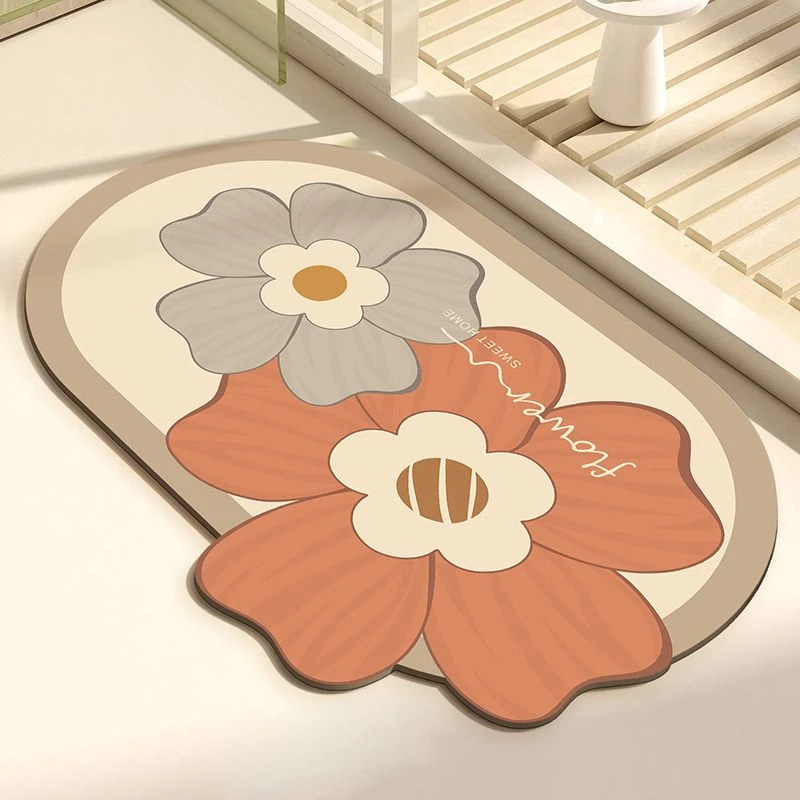 硅藻泥吸水垫浴室防滑软垫门口速干垫洗手间吸水垫浴室吸水地垫