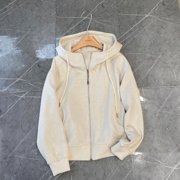 【墨涵精选】连帽拼接韩版气质百搭休闲外套0902