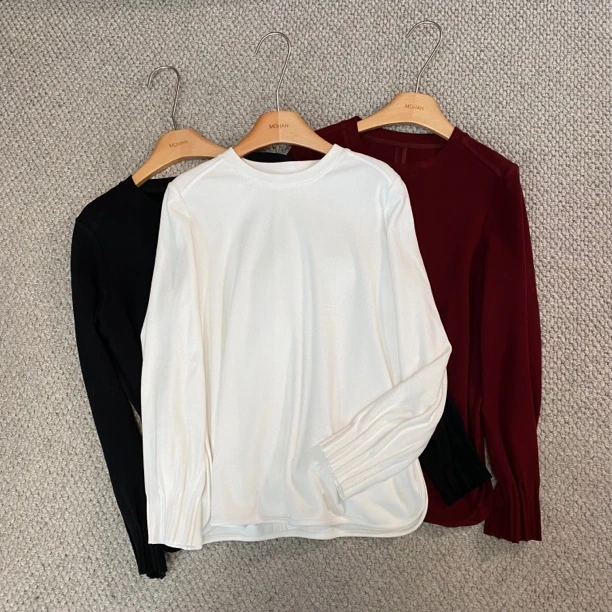 【墨涵精选】花苞袖拼接韩版气质百搭显瘦休闲衫24207