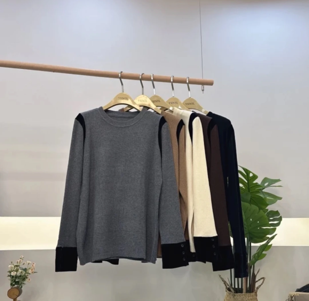 【墨涵精选】拼接针织衫1820