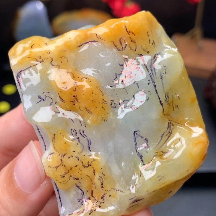 定制翡翠未镶嵌寻山问道