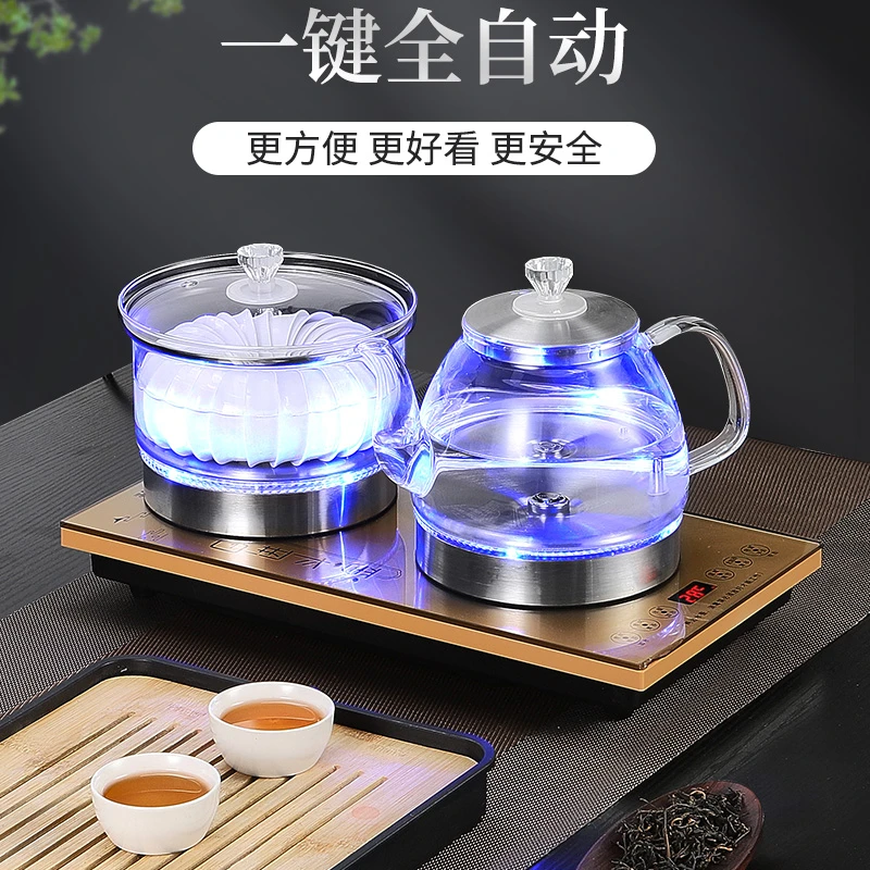 自动嵌入式蒸煮茶器底部上水电热水茶壶台嵌两用家用一体机烧水壶