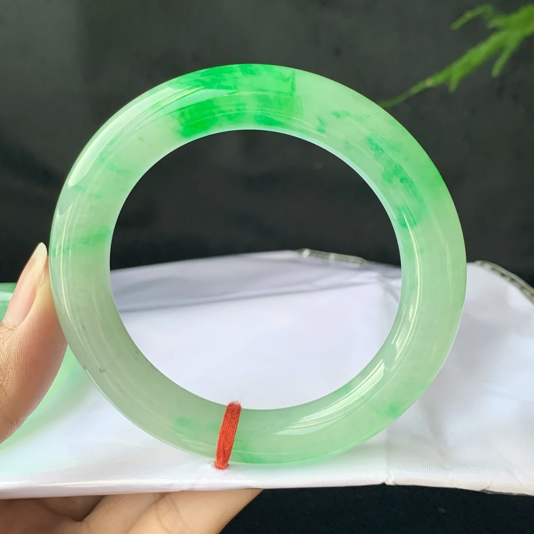 结缘鉴赏 天然缅甸翡翠手镯57.8