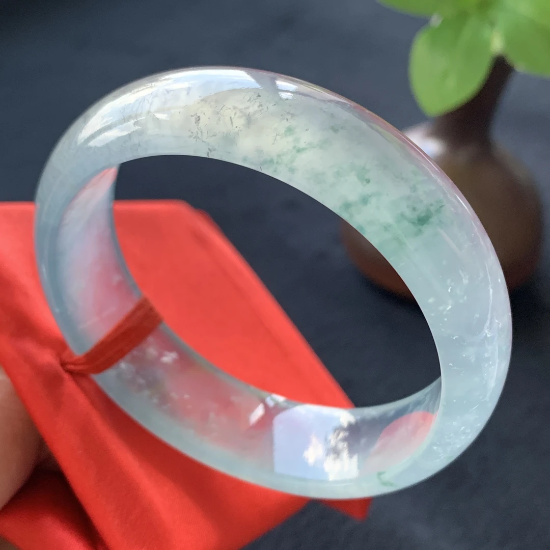 缅甸翡翠手镯玻璃种轮胎镯子A货编号7759尺寸57.6-17.8-7.9