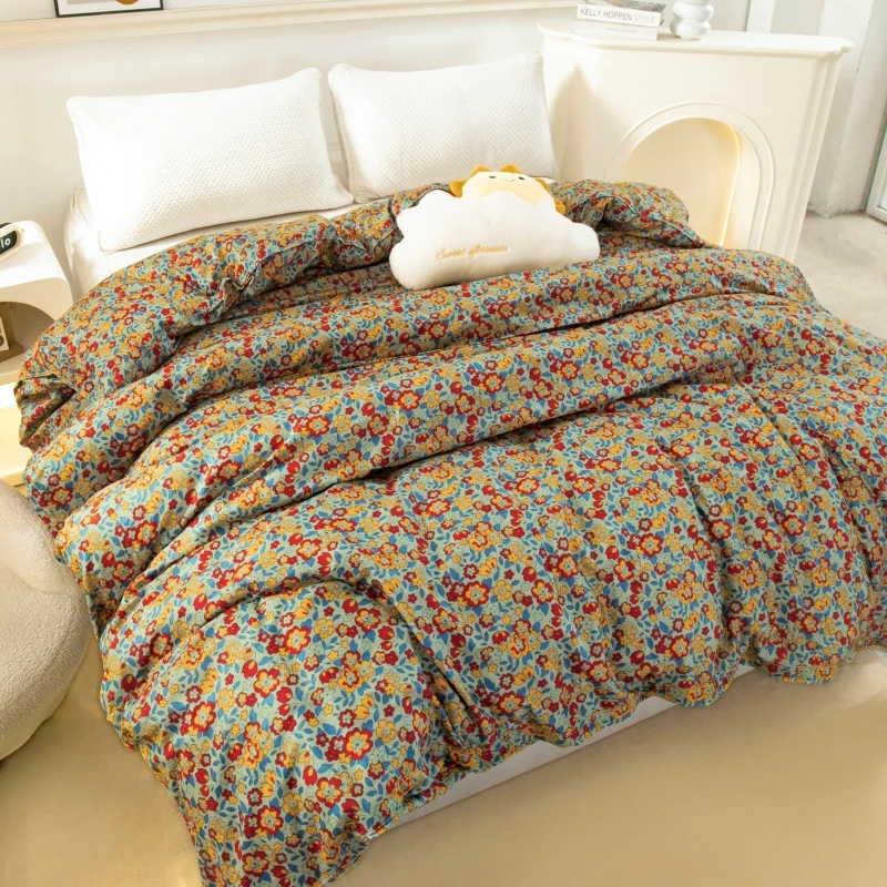 2024新款四件套经典复古小碎花舒适被套床单枕套床上用品