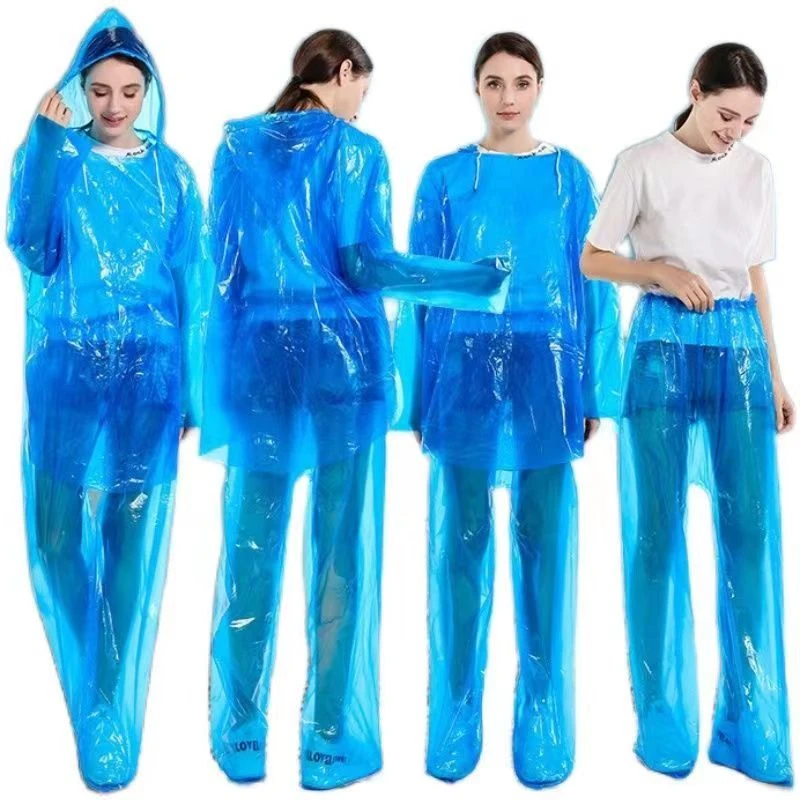 一次性雨衣雨裤加厚分体连体套装户外漂流长款成人男女便携式雨披