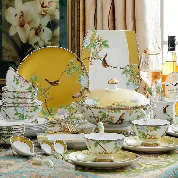 琴瑟和鸣多规格可选高档餐具套装景德镇中式创意乔迁