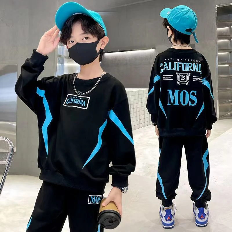 童装男童套装春秋季装2023新款中大儿童卫衣两件套休闲洋气韩版潮