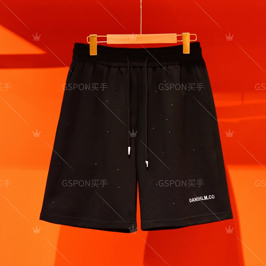 【满天星裤子】轻奢男士烫钻时尚舒适短裤百搭夏季黑色高级感男装