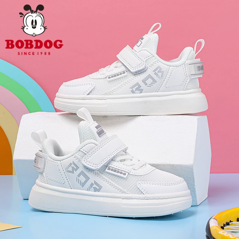 巴布豆儿童小白鞋网面透气板鞋2025春秋新款男女童轻便运动儿童鞋