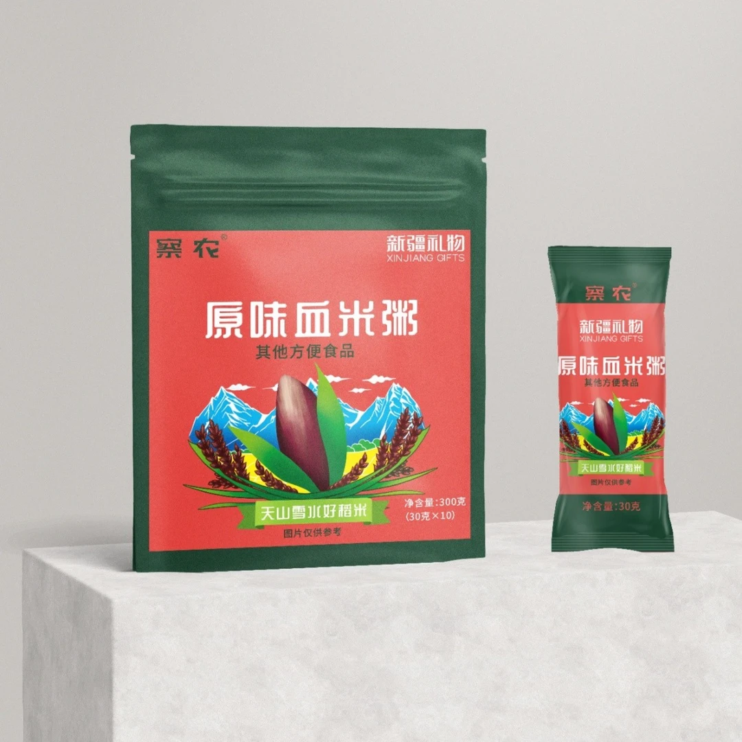 [新疆察农]原味血米粥伊犁营养九肽大米粥早餐代餐即冲即食300g装