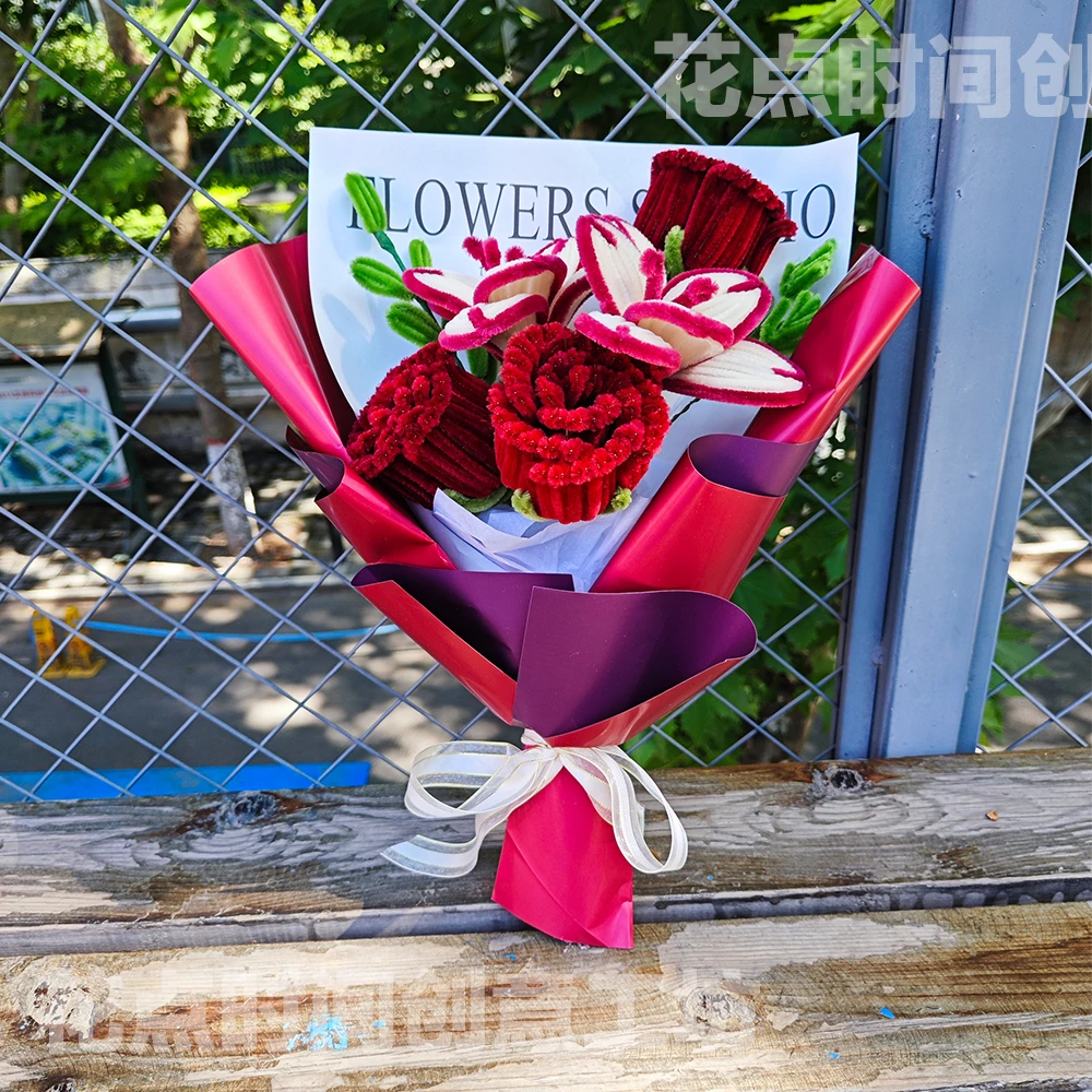 玫瑰永生花扭扭棒成品花束七夕情人节礼物送女朋友花束生日礼物