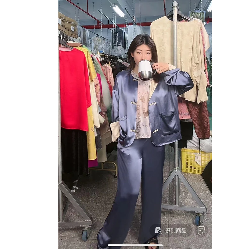 新中式时尚休闲女士阔腿薄款女裤子