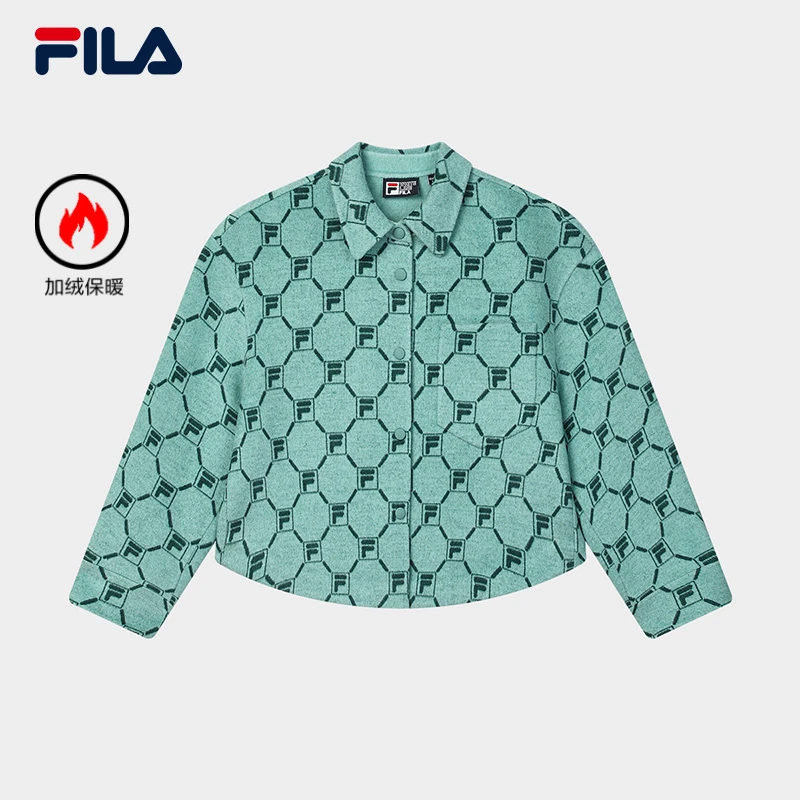 Fila/斐乐女士加绒保暖外套户外休闲运动毛呢上衣F11W518703F