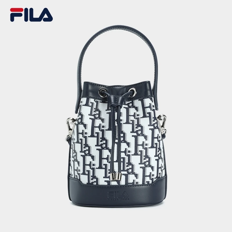 Fila/斐乐经典印花抽绳女士时尚百搭户外休闲单肩挎包F13W448165F