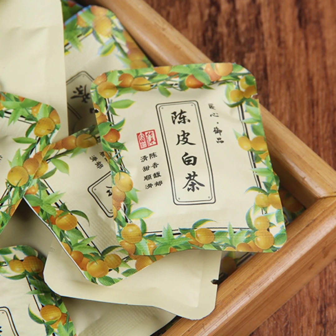 【25小包】信浉陈皮白茶茶叶小方片紧压藏茶寿眉新会陈皮