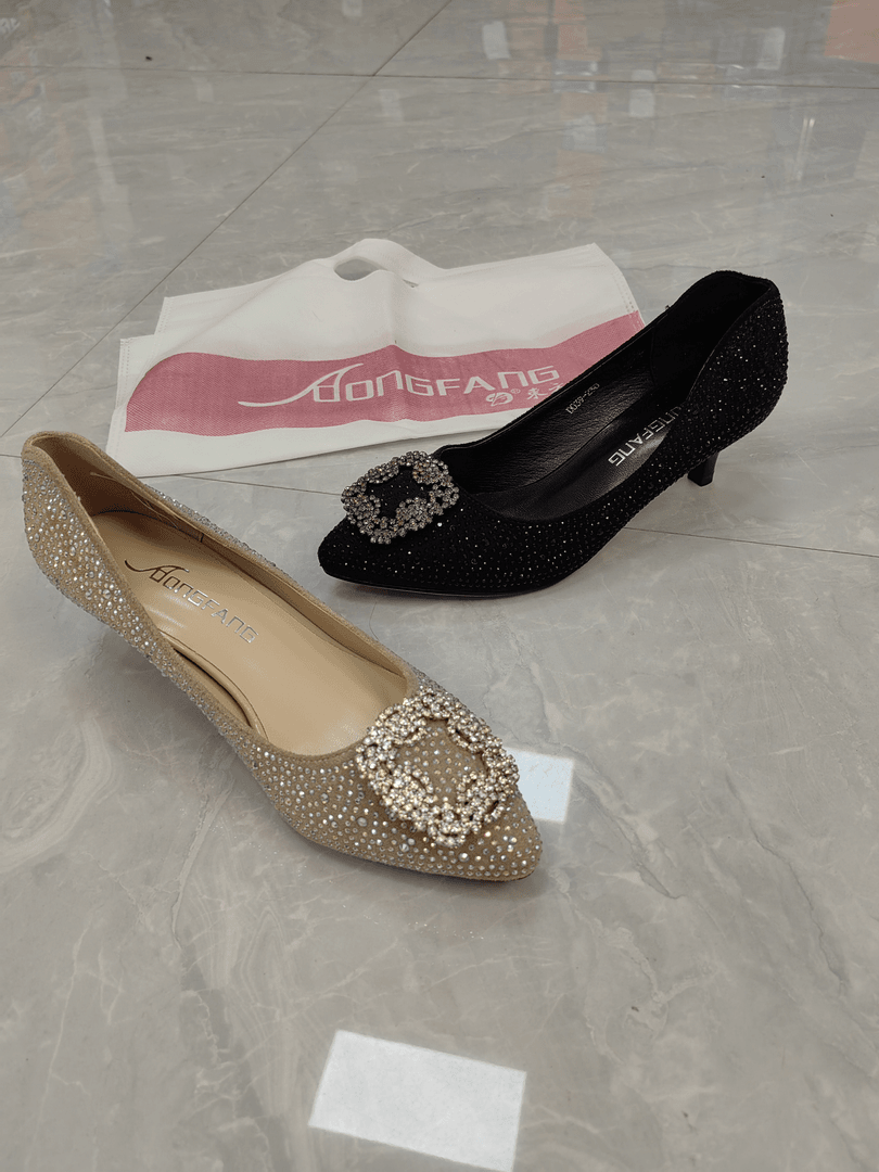 D039高跟鞋女百搭尖头细跟工作单鞋