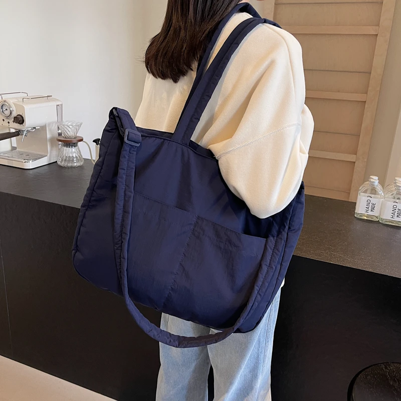 秋冬新款棉服包大容量托特包休闲百搭上课通勤斜挎包单肩腋下超轻