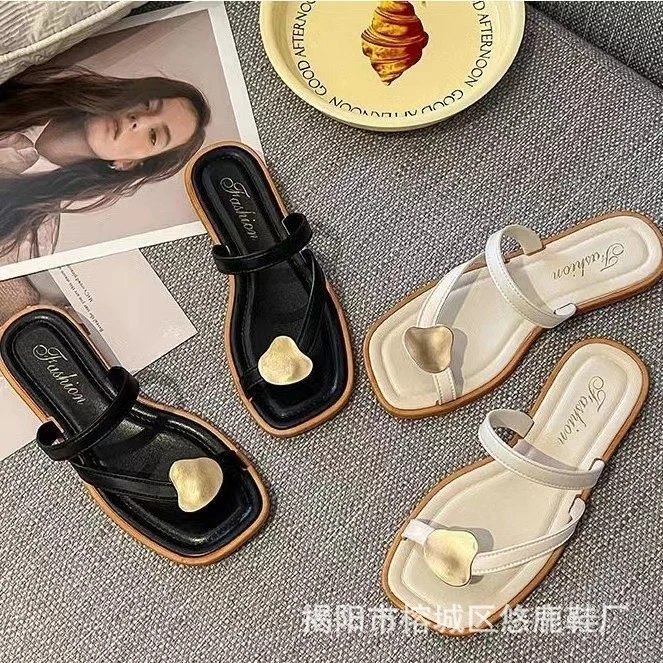 新款仙女风网红夹趾拖鞋女夏沙滩外穿韩版软底人字拖家用室内防滑