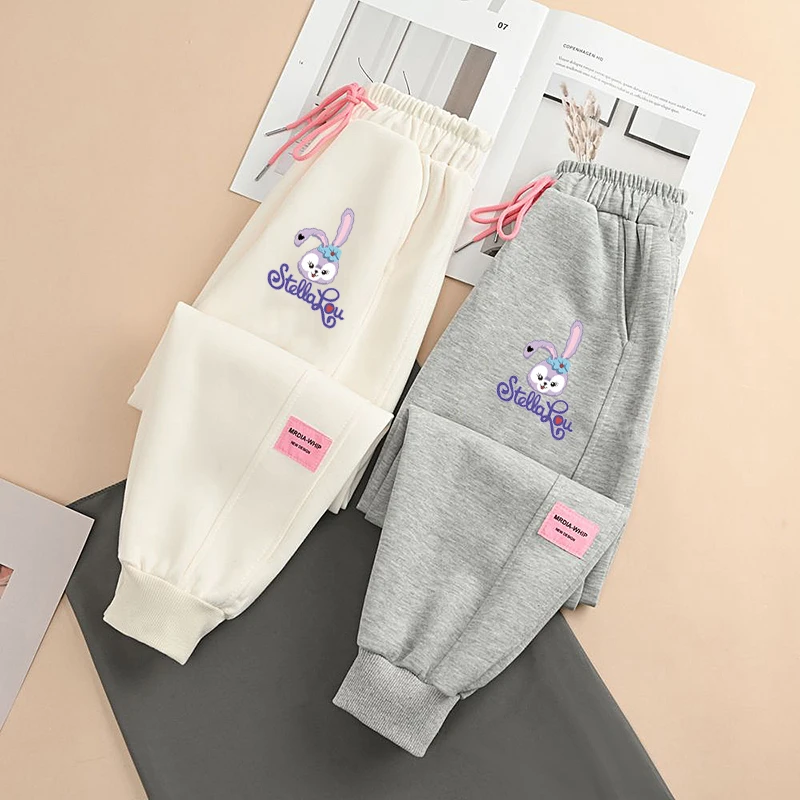 儿童卡通星黛露卫裤秋冬加绒2024新款韩版中大童外穿休闲运动裤潮