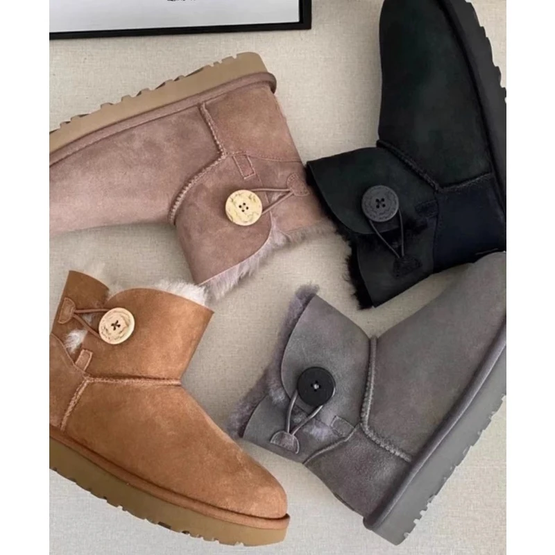 【24】新款单木扣时尚保暖女中筒雪地靴时尚女鞋