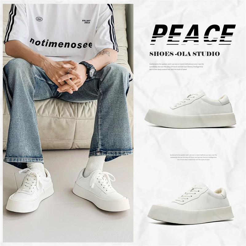 板鞋男子2024秋季轻便休闲鞋厚底百搭透气运动鞋